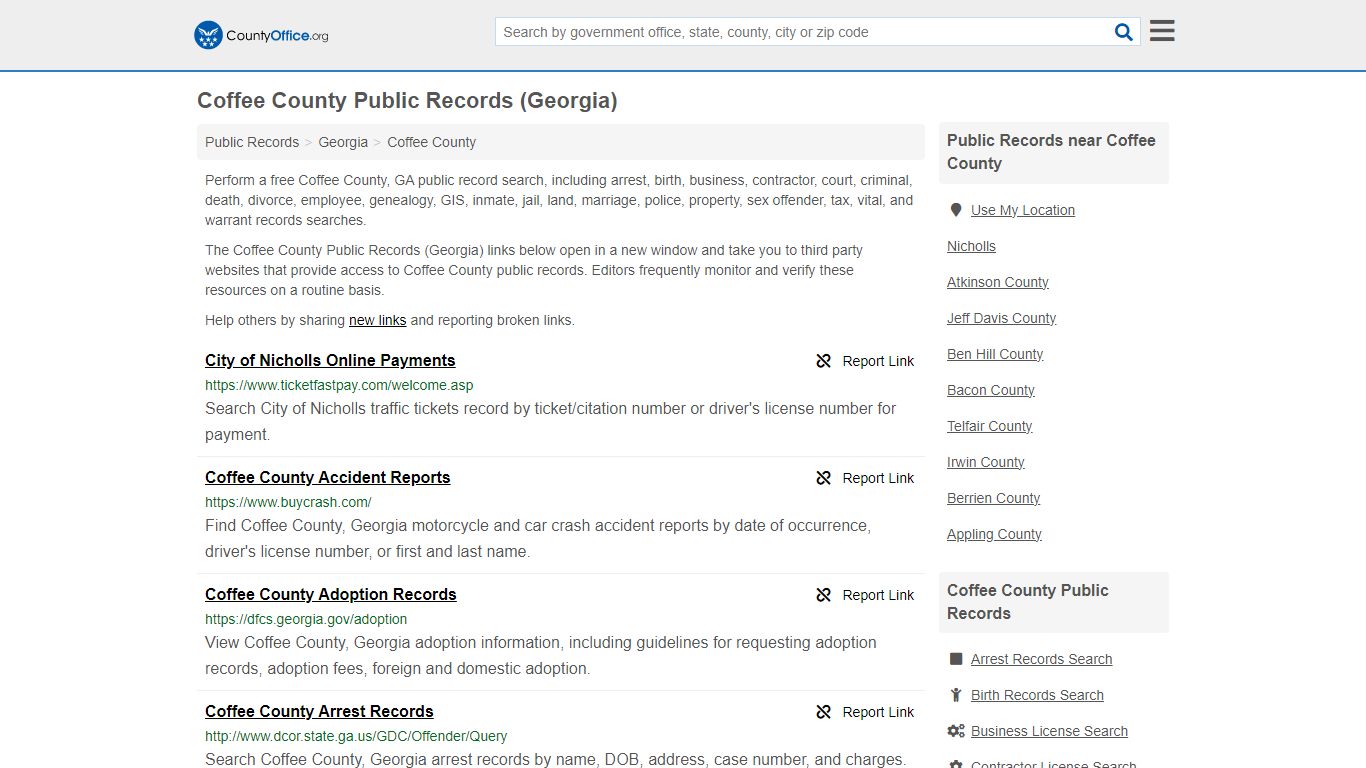 Coffee County Public Records (Georgia) - County Office